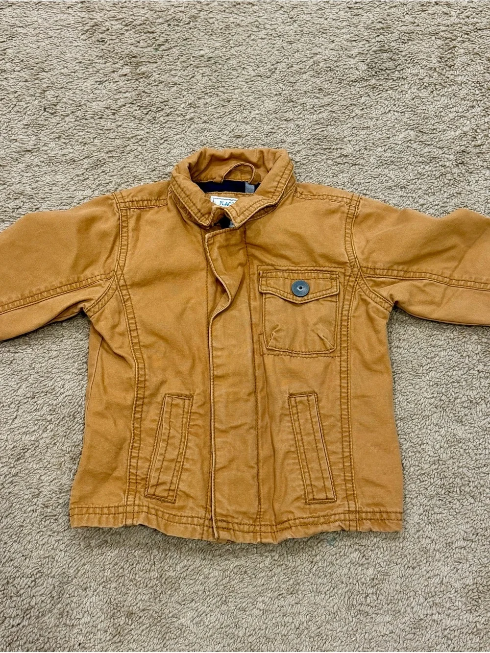 Children’s Place Toddlers 12-18 Months Khaki Zipper Jacket Coat Outdoors
